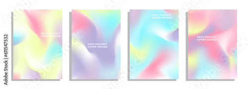 mesh gradient abstract background set