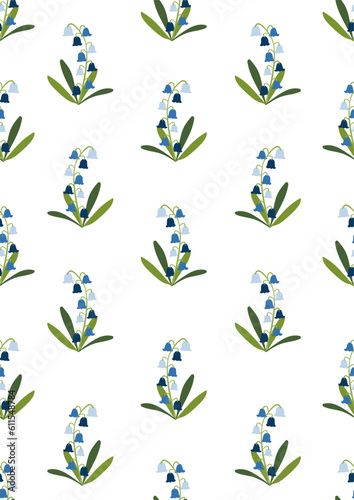 seamless pattern with common Bluebell background.Eps 10 vector.