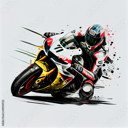 Racing motorcycle Ai generated image