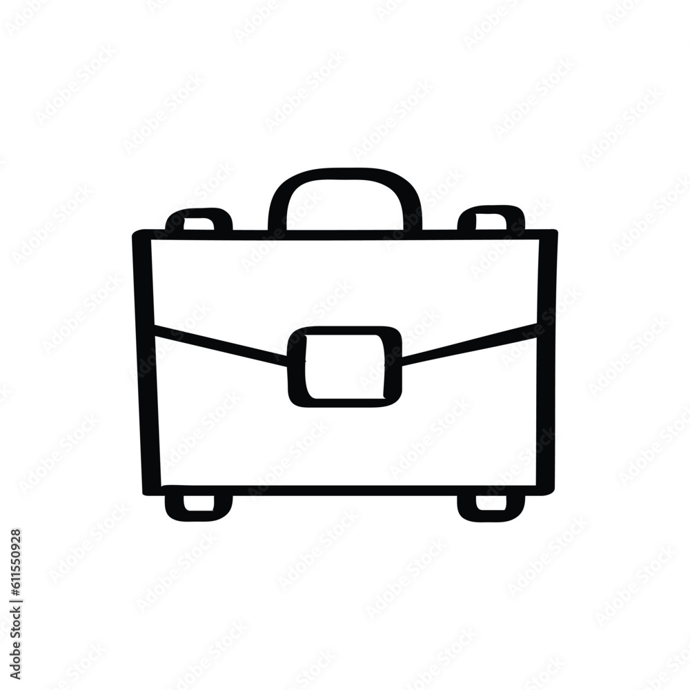 Briefcase hand-drawn vector icon Briefcase hand-drawn vector icon