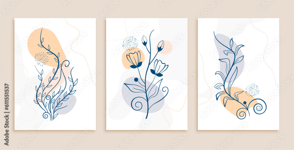 abstract and elegant blossom flower and leaf banner in collection abstract and elegant blossom flower and leaf banner in collection