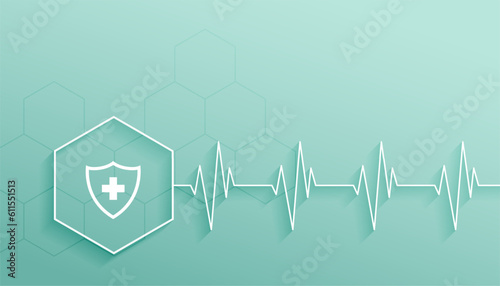 pharmaceutical and bio-tech science background with heartbeat line graph