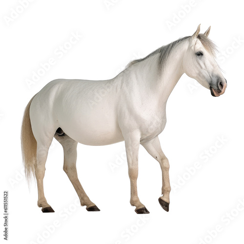 white horse isolated on transparent background cutout © Papugrat