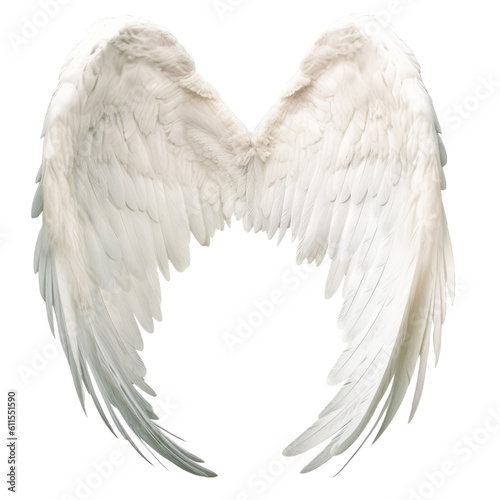 angel wings isolated on transparent background cutout