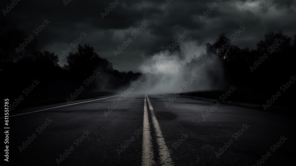 road in the fog HD 8K wallpaper Stock Photographic Image