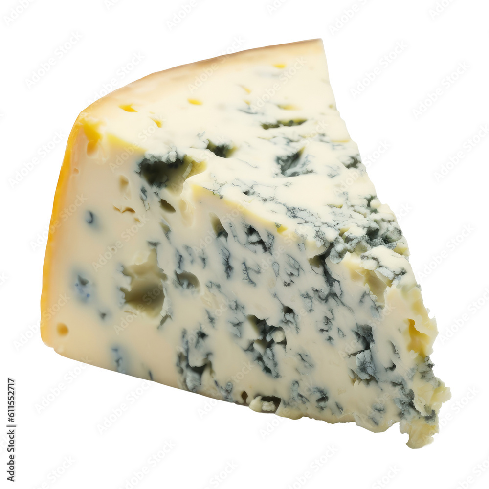 blue cheese isolated on transparent background cutout