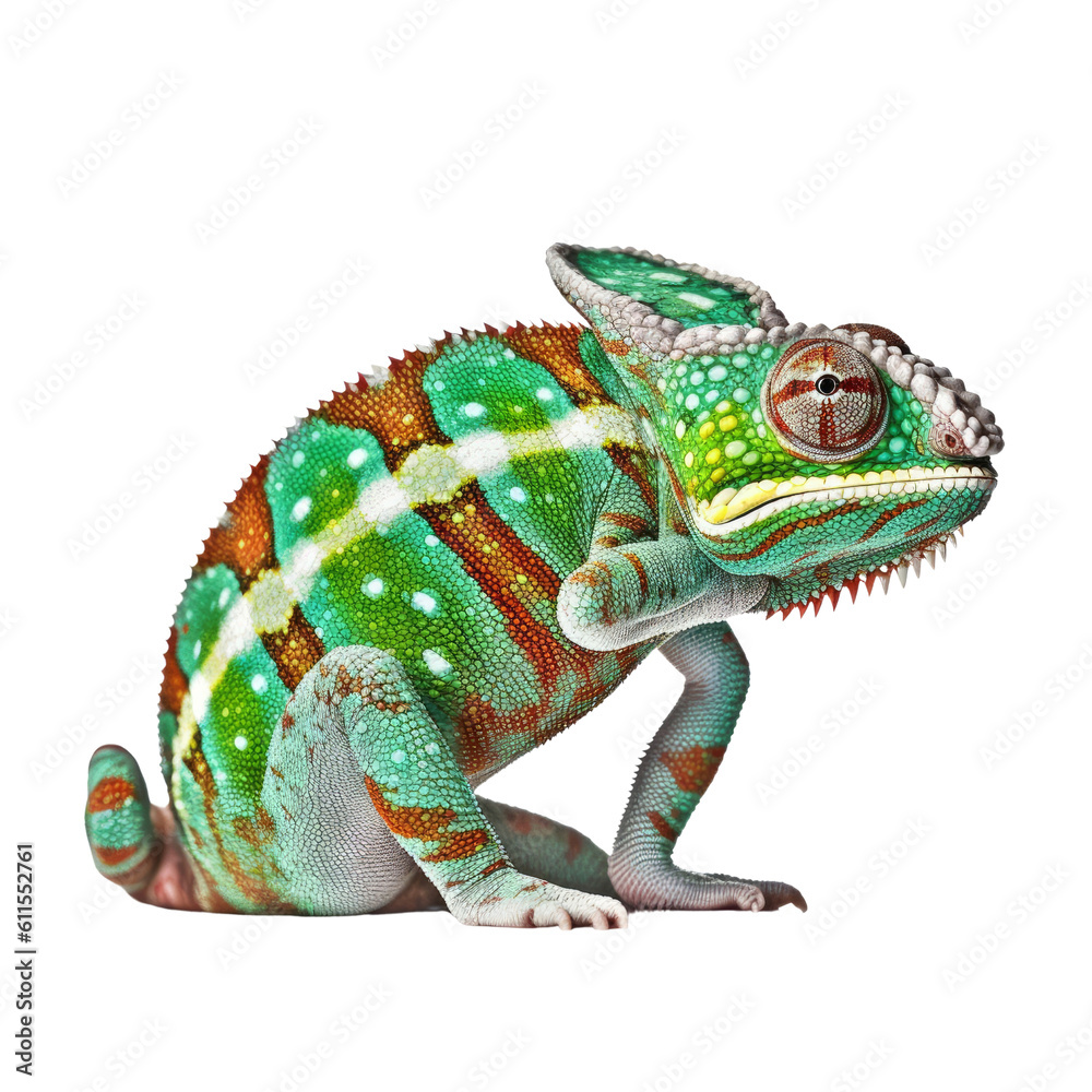 Naklejka premium chameleon isolated on transparent background cutout