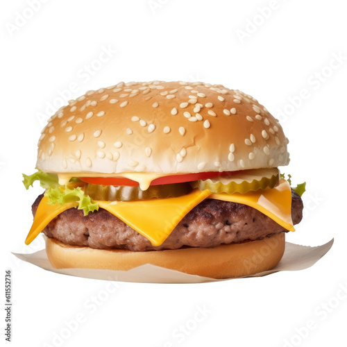 hamburger isolated on transparent background cutout
