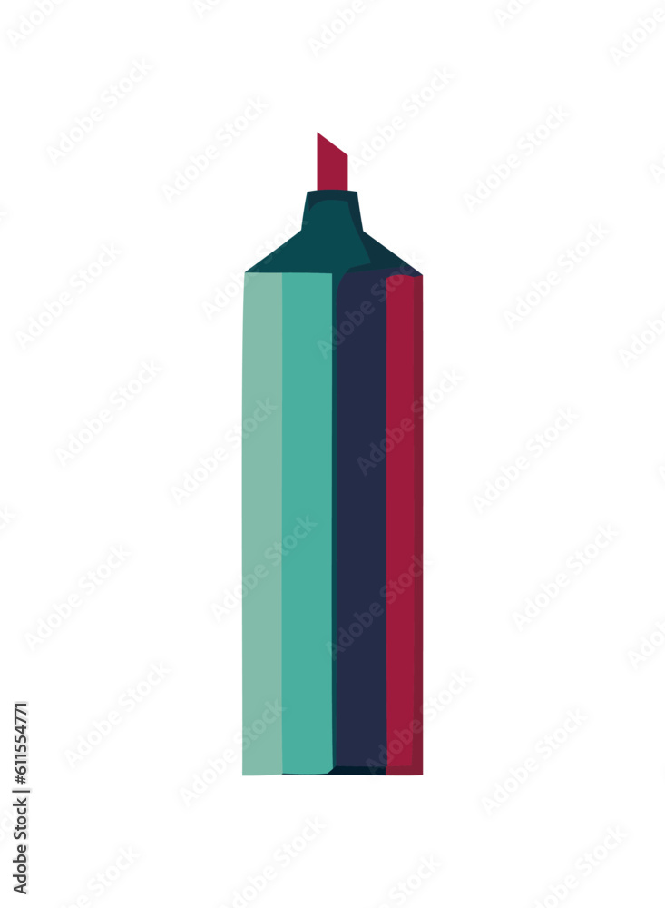 Creative supply marker on flat vector Creative supply marker on flat vector