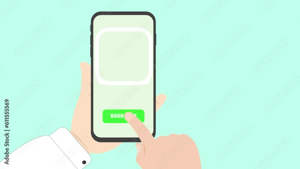 booking hotel tickets travel hand phone animated illustration of a mobile phone