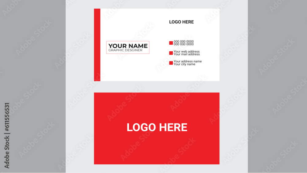 Vector design formal red modern business card.Modern Business Card - Creative and Clean Business Card Template.Minimal business card print template design. Vector design formal red modern business card.Modern Business Card - Creative and Clean Business Card Template.Minimal business card print template design.
