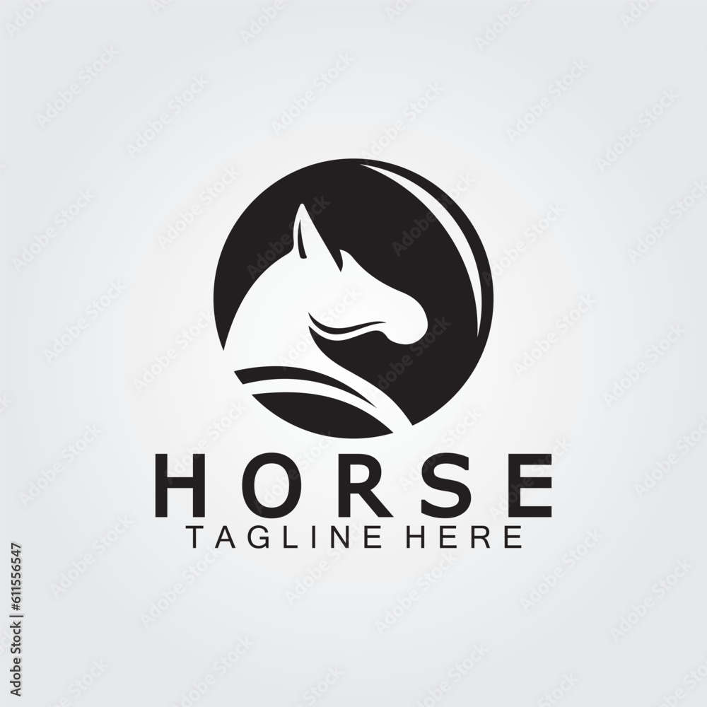 Black horse head silhouette logo vector illustration Black horse head silhouette logo vector illustration