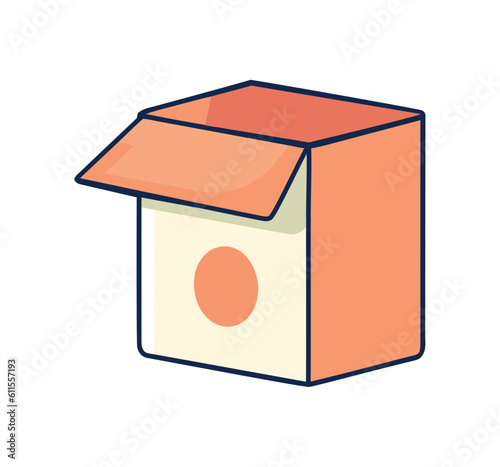 Cartoon delivering package in cardboard box