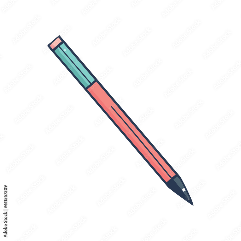 A single pencil icon on flat A single pencil icon on flat