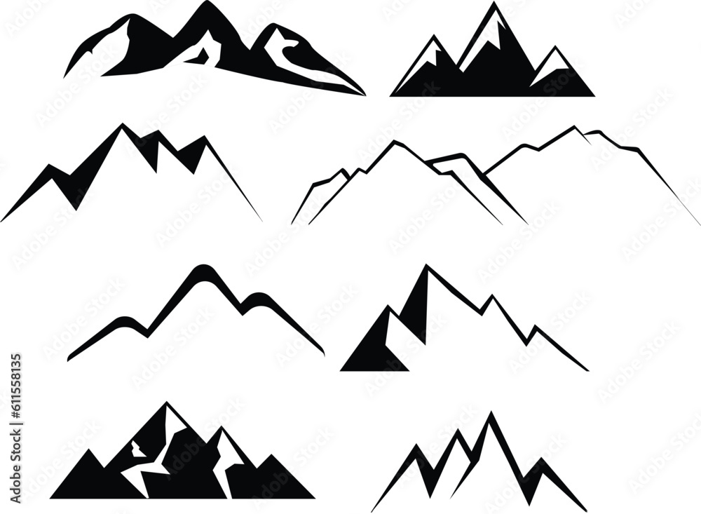 mountains icon. volcano sign. summit symbol. peak logo. mountain logo. flat style. mountains icon. volcano sign. summit symbol. peak logo. mountain logo. flat style.