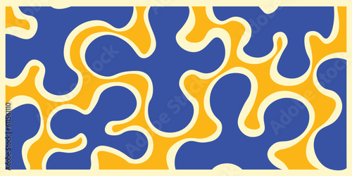 Abstract hippie wavy groovy retro background