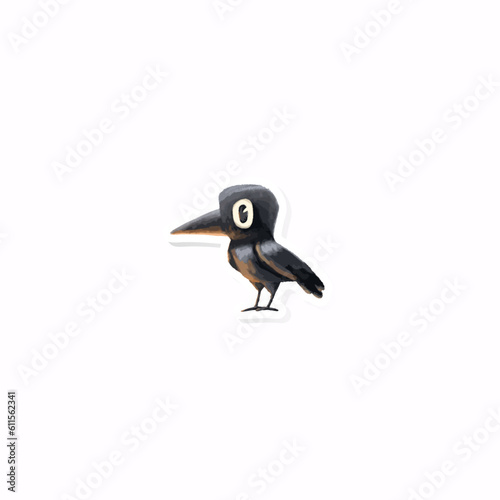 cute crow sticker raven cartoon