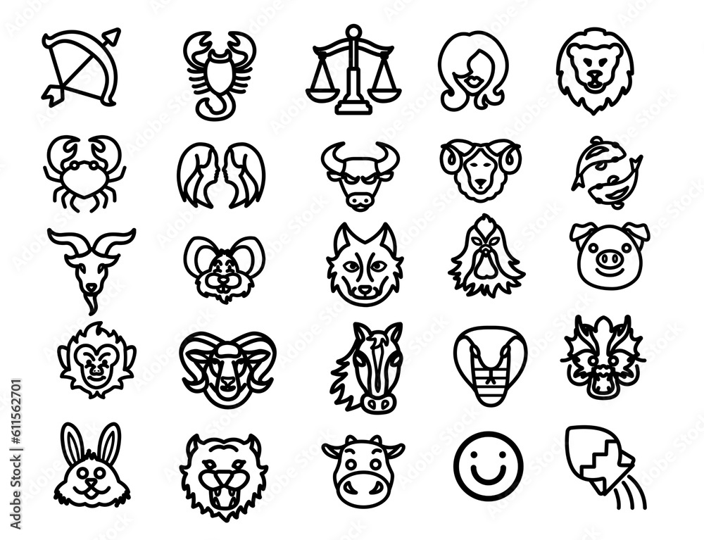 set of animal  icons for design