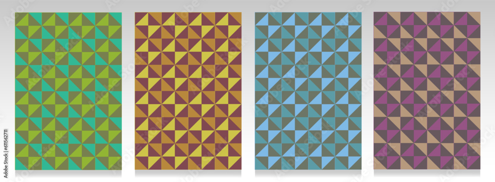 Modern abstract cover set. Geometric templete, seamless pattern, symmetrical texture, vintage style. Modern abstract cover set. Geometric templete, seamless pattern, symmetrical texture, vintage style.