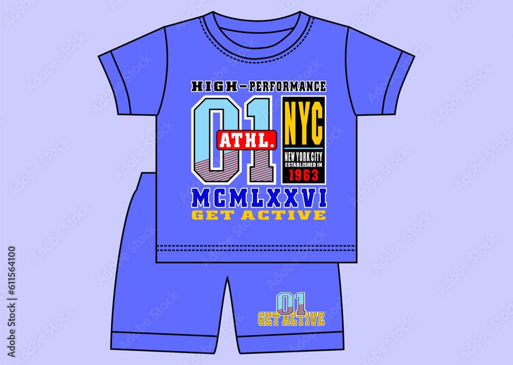 Design vector illustration artwork for kids clothing set
