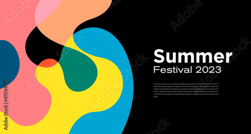 Vector Colorful Liquid Abstract Background for Summer Festival 2023