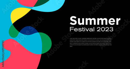 Vector Colorful Liquid Abstract Background for Summer Festival 2023