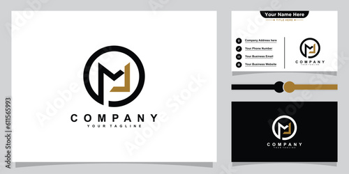 ML or LM letter logo design template vector