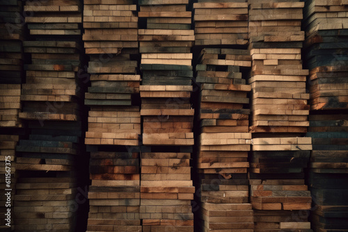 Stacks of lumber  Generative AI