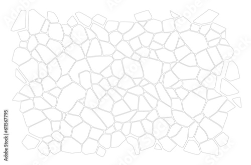 Stone on ground vector, Broken tiles mosaic pattern. texture interior background line art. set of graphics elements drawing for architecture and landscape design. cad pattern