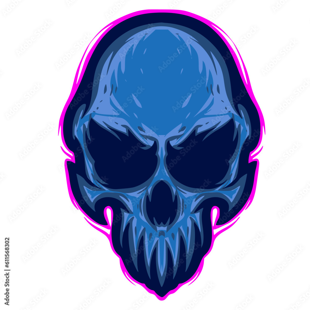 Skull head mascot logo illustration art darkness Skull head mascot logo illustration art darkness
