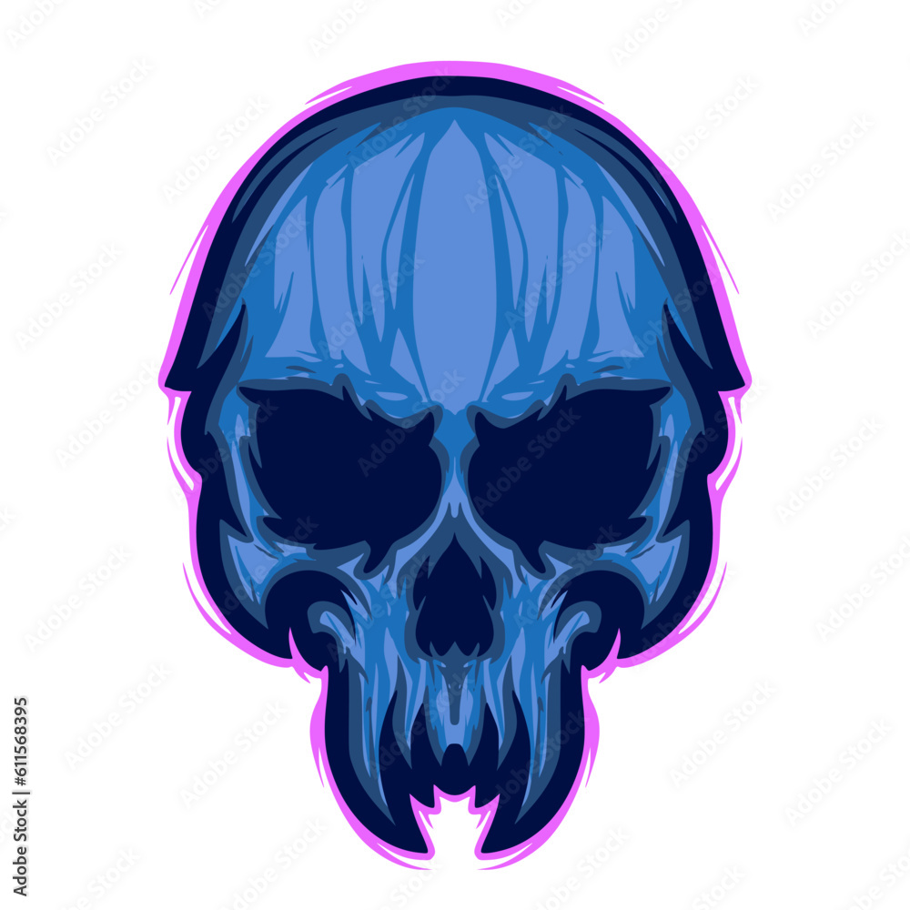 Fototapeta premium Skull head mascot logo illustration art darkness