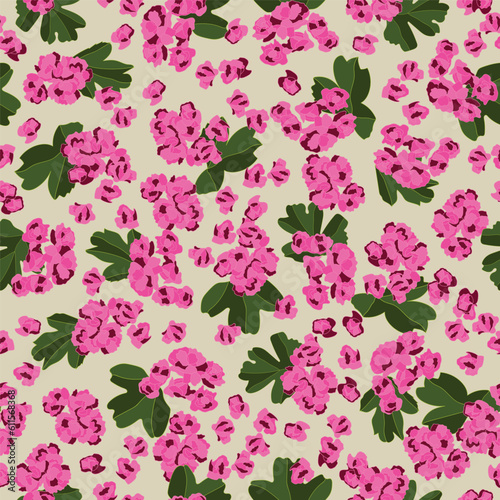 Pauls scarlet hawthorn seamless pattern