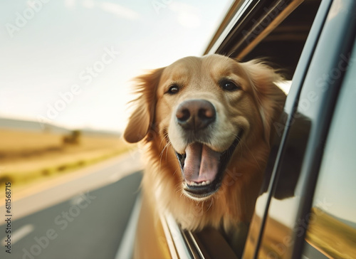 summer holiday with the dog in the car create adventure scene for your journey themes concept add to enhance your design content with feeling happy, fun adventure © IMAGINIST