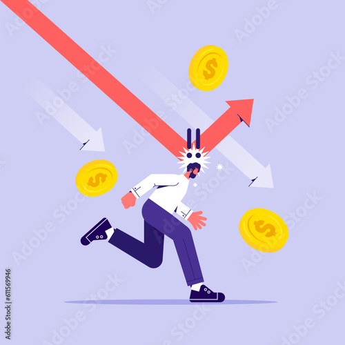 Investment financial crisis, business bankruptcy, the stock price fell lower, losing money, financial crisis deterioration affects investors