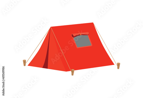 simple classic red camping tent
