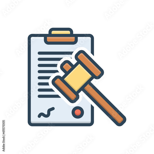 Color illustration icon for justice 