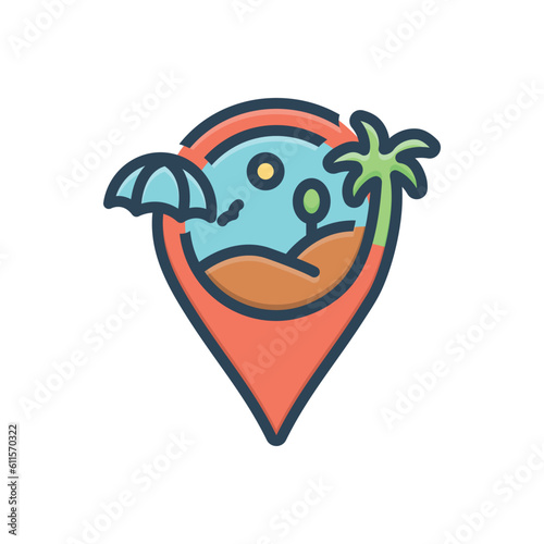Color illustration icon for vacation
