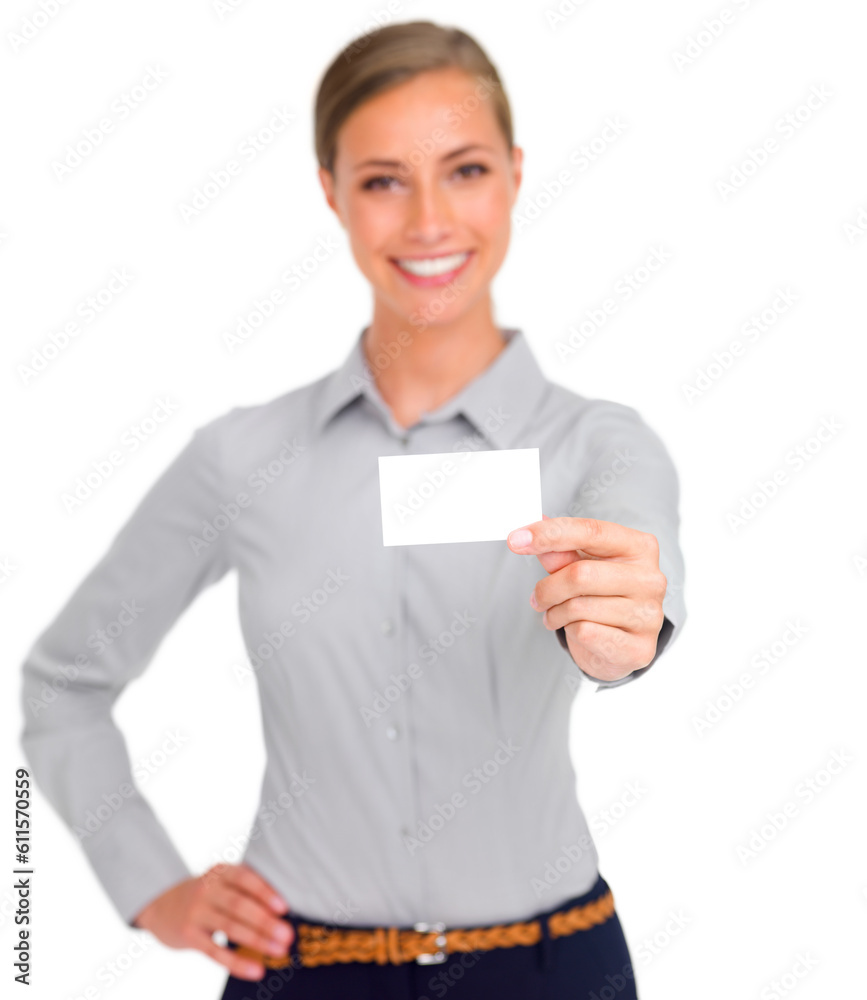 Woman, portrait and business card for advertising, marketing or branding against a white studio background. Isolated happy female person, employee or model showing poster or placard for advertisement Woman, portrait and business card for advertising, marketing or branding against a white studio background. Isolated happy female person, employee or model showing poster or placard for advertisement