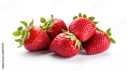strawberry isolated on white background. Generative ai