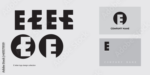 Modern minimalist E letter symbol logo vector design