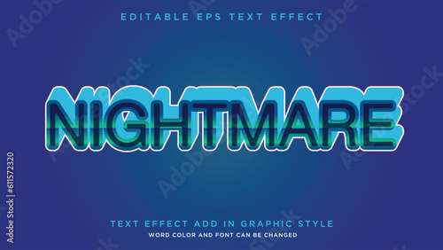 Nightmare style editable text effect with beautiful colors and background easy to customize 