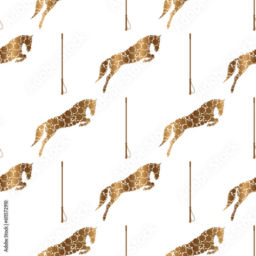 Jumping horse seamless vector pattern