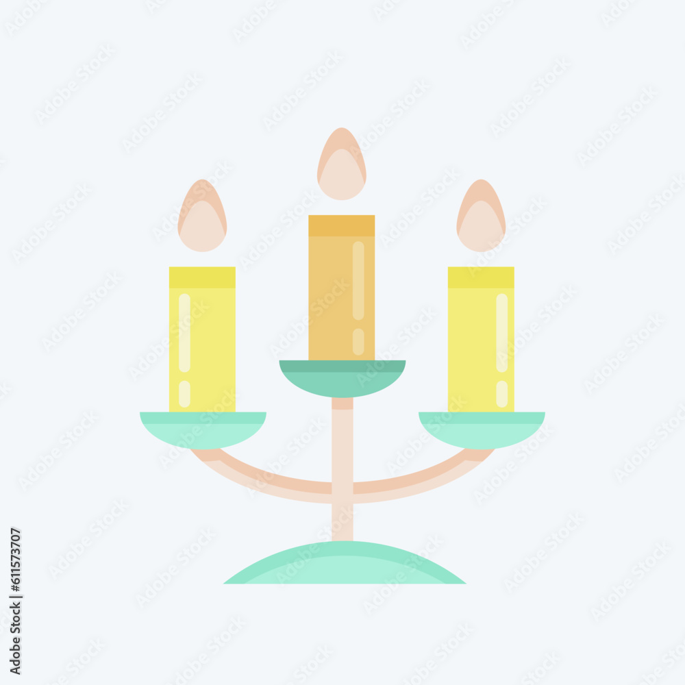 Icon Candelabra. related to Decoration symbol. flat style. simple design editable. simple illustration Icon Candelabra. related to Decoration symbol. flat style. simple design editable. simple illustration