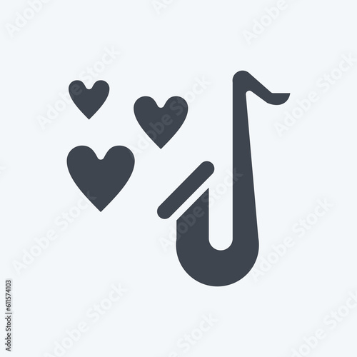 Icon Saxophone. related to Decoration symbol. glyph style. simple design editable. simple illustration