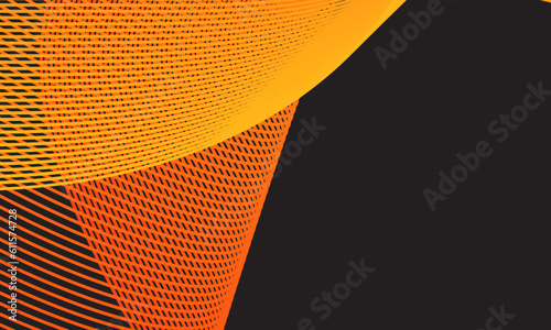 Smooth orange and yellow dynamic wavy curve lines. Modern trendy design element. Vector illustration