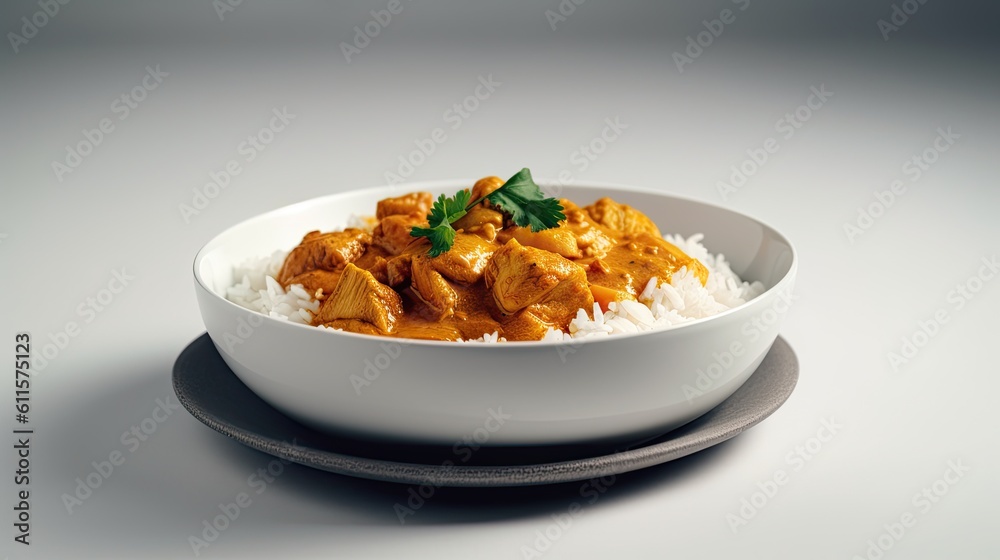 chicken curry photography, table top view, ultra realistic style chicken curry photography, table top view, ultra realistic style