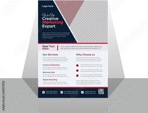 digital marketing flyer and social media post template design. Flyer template layout design. Business flyer, brochure, magazine or flier mock up in bright colors.