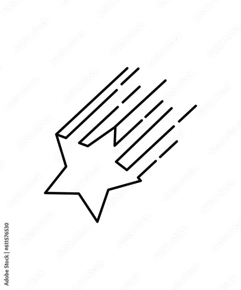 falling star icon, vector best line icon. falling star icon, vector best line icon.