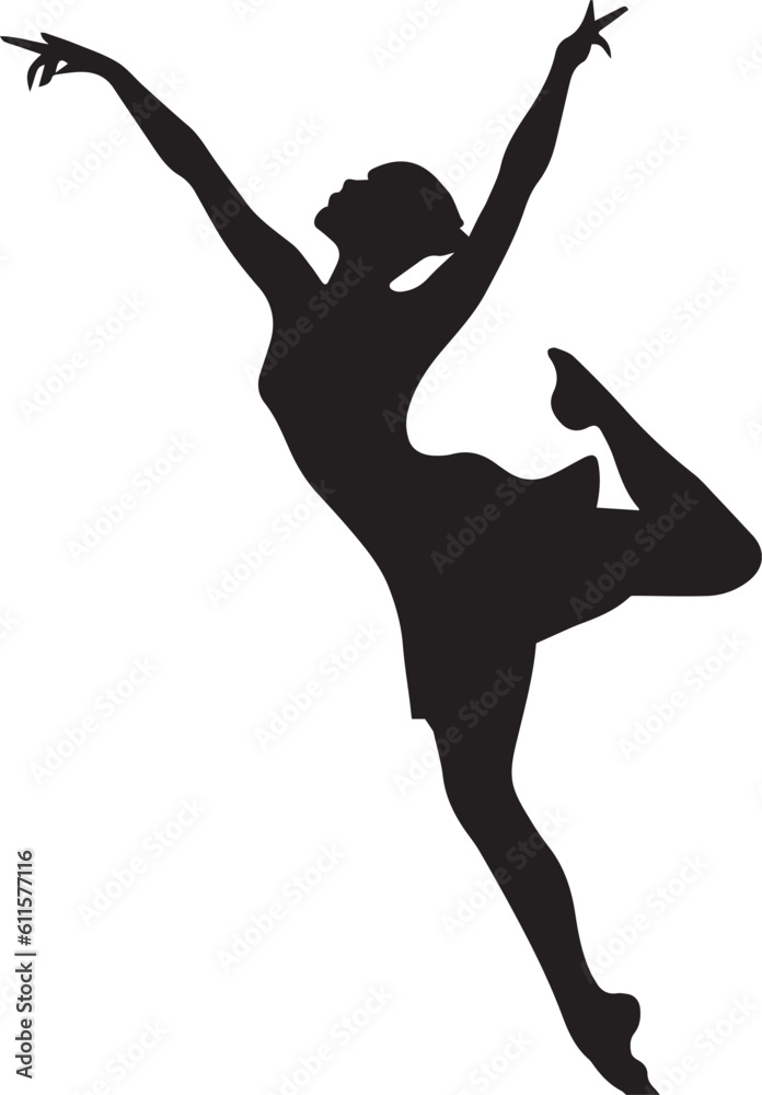 Fototapeta premium a girl dancing vector silhouette illustration.