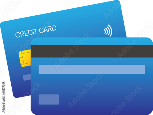 Front and back side of credit card payment